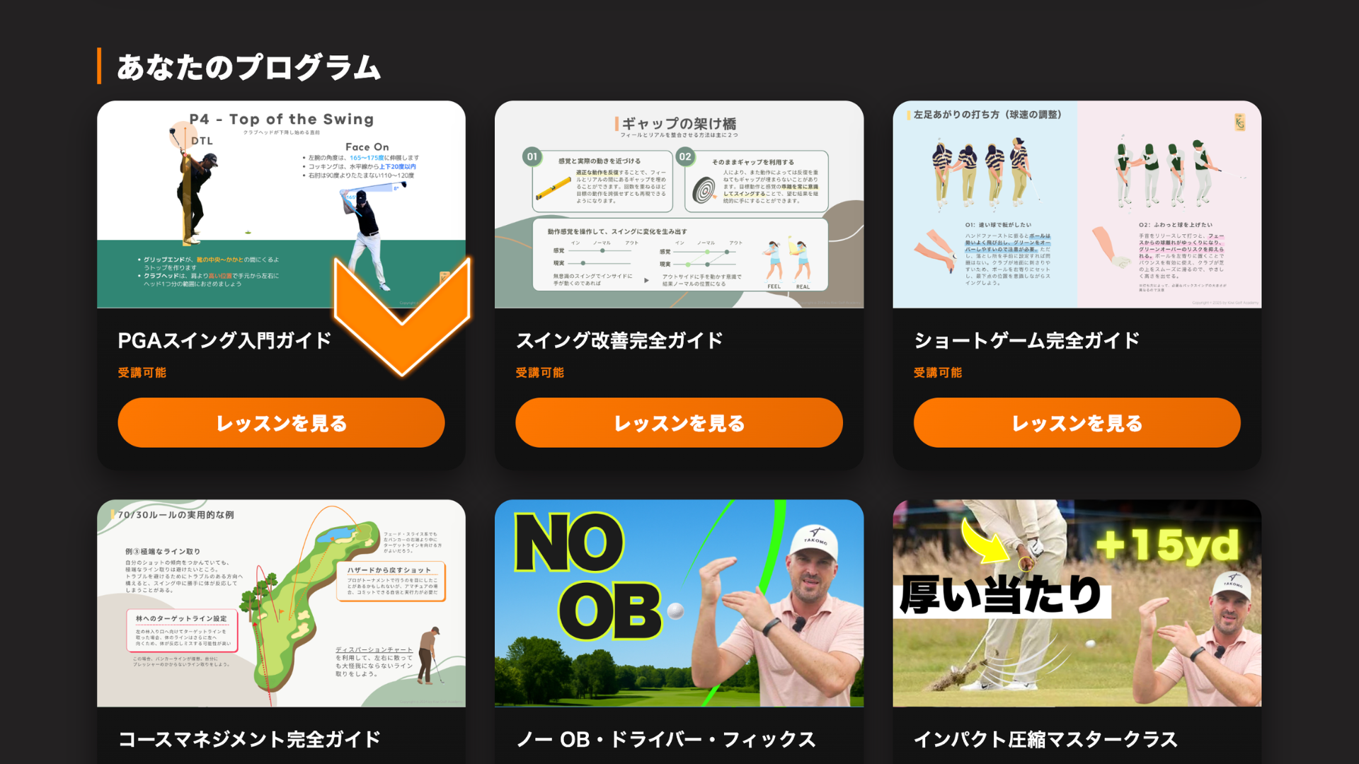 購入したガイドを確認できるプログラム画面